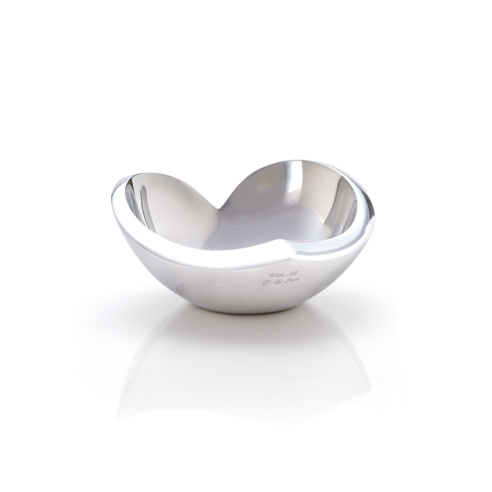 Silver bowl on a white background