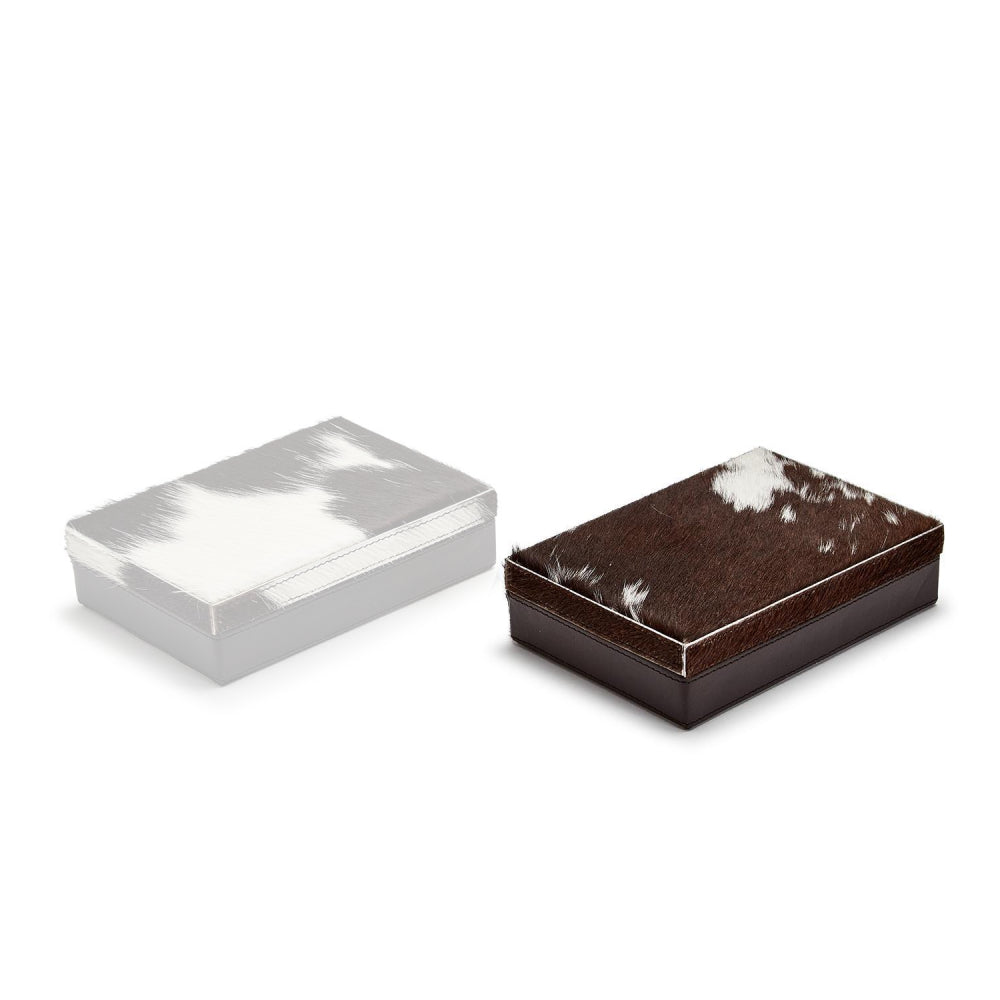 Two's Company Genuine Cowhide Playing Card Set in Hand-Crafted Box