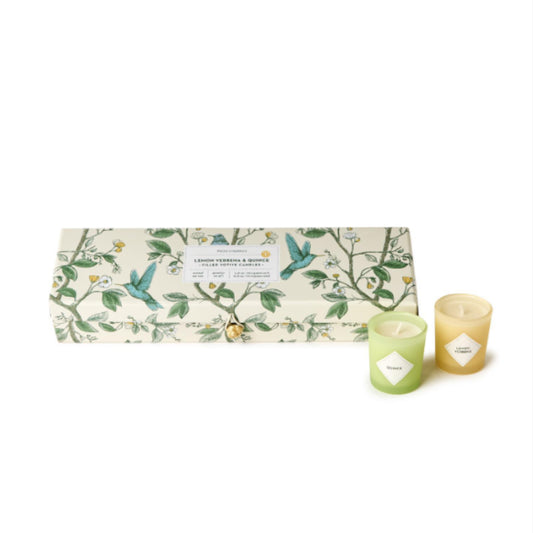 Two's Company Lemon Verbana Quince Candles in Gift Box- Set of 5