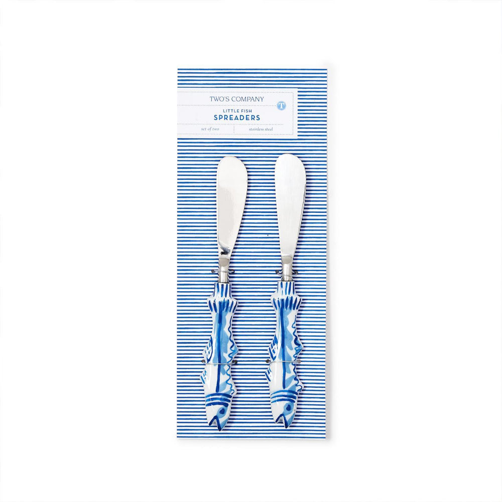 Two's Company Fish Handle Spreaders on Gift Card Set of 2