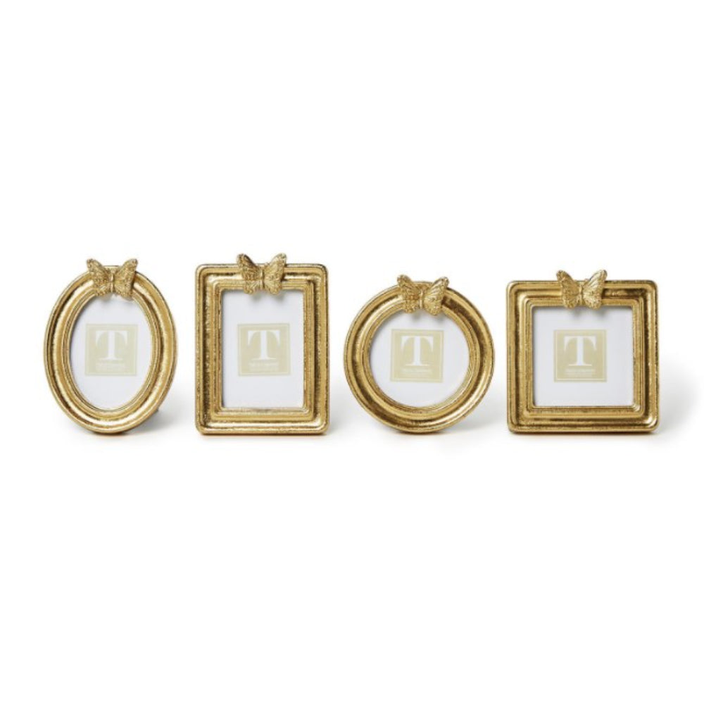 Two's Company Golden Butterfly Gold Leaf Finish Photo Frames