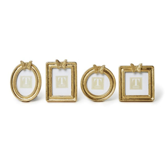Two's Company Golden Butterfly Gold Leaf Finish Photo Frames