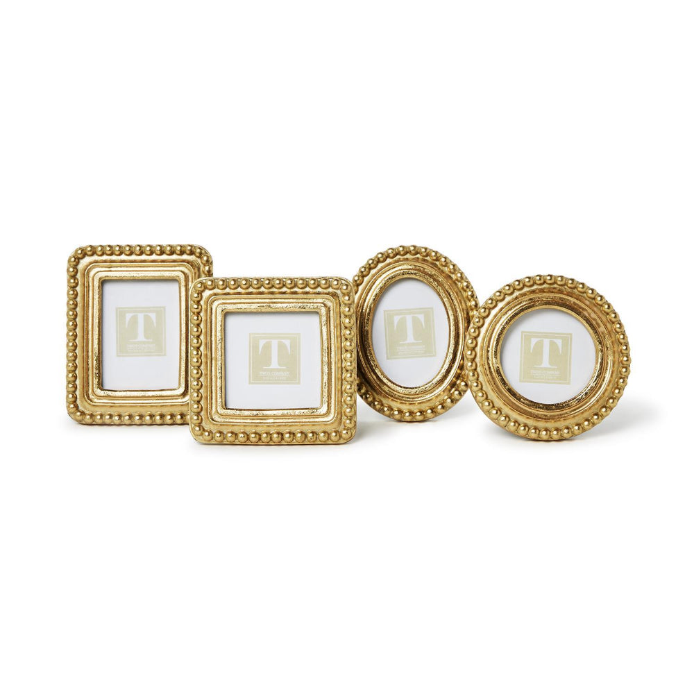 Two's Company Beaded Texture Gold Frame