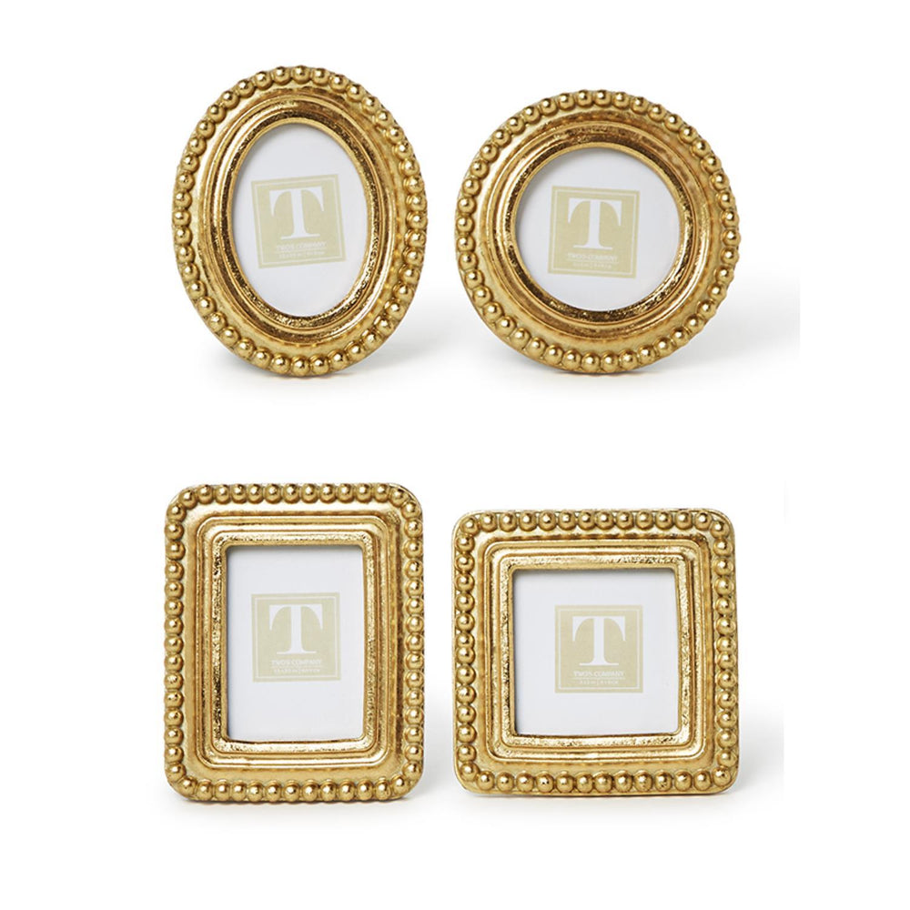Two's Company Beaded Texture Gold Frame