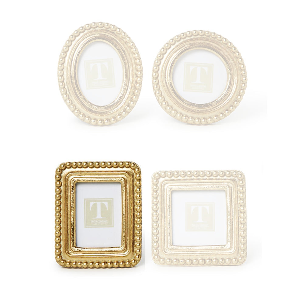 Two's Company Beaded Texture Gold Frame