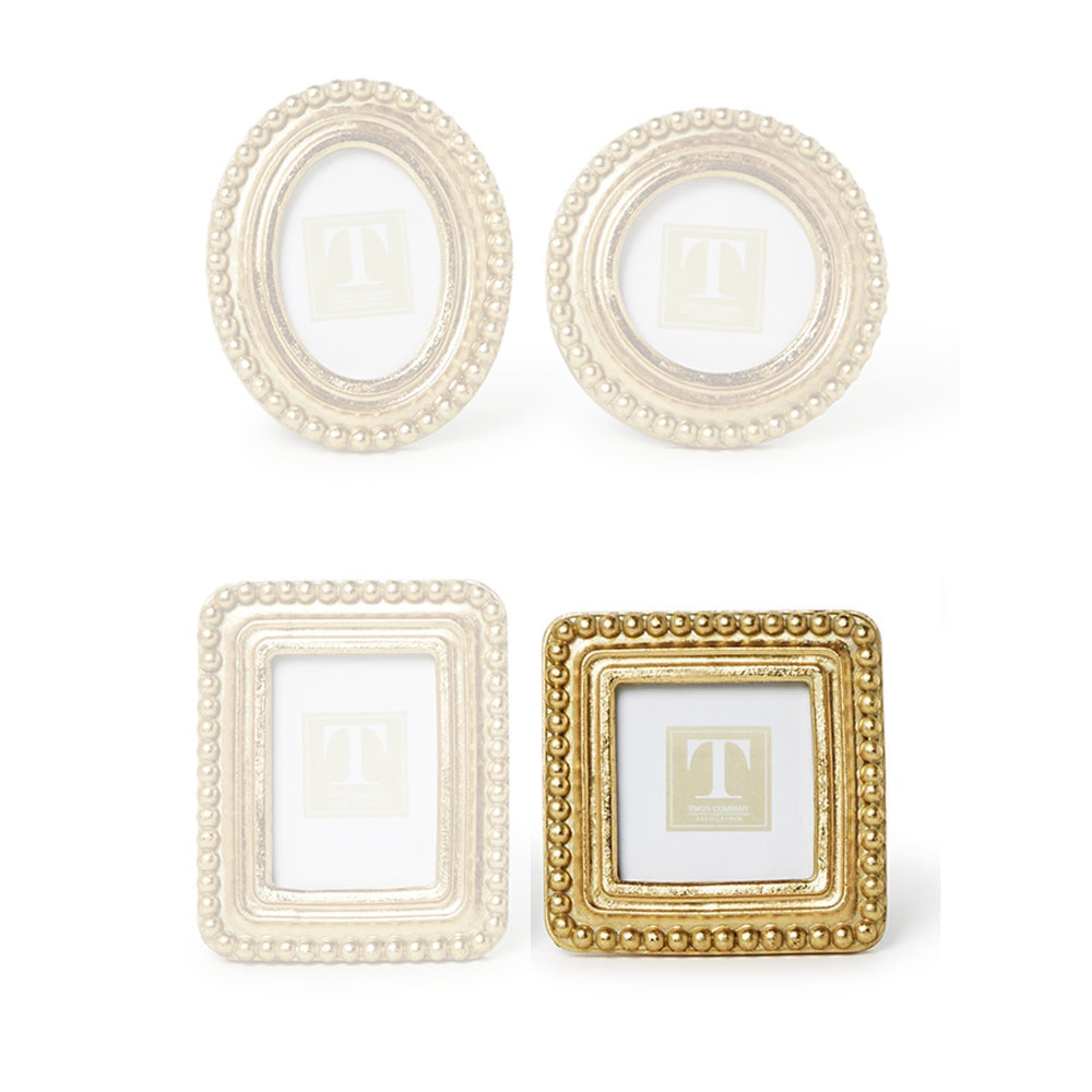 Two's Company Beaded Texture Gold Frame