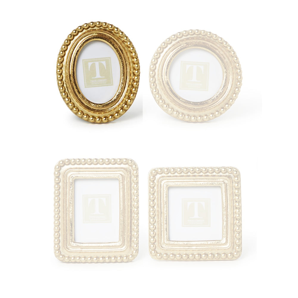 Two's Company Beaded Texture Gold Frame