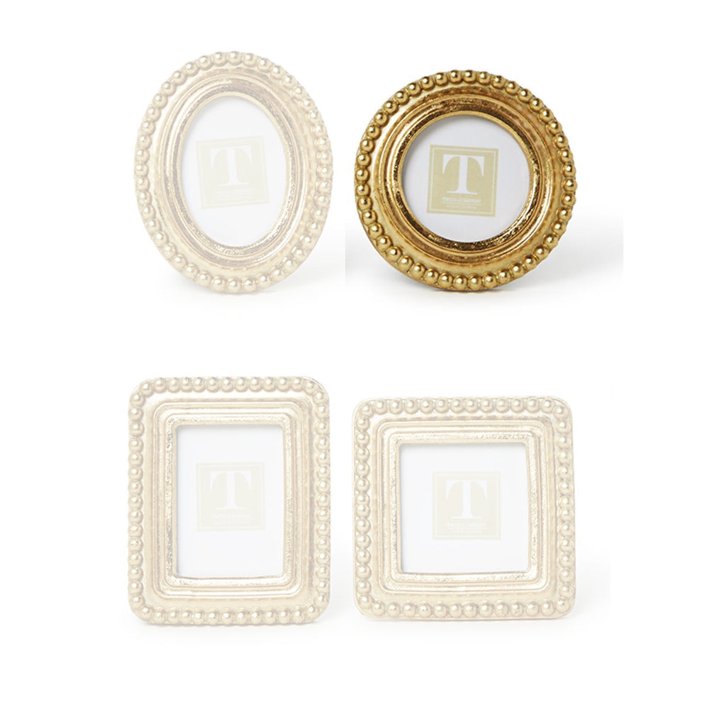 Two's Company Beaded Texture Gold Frame