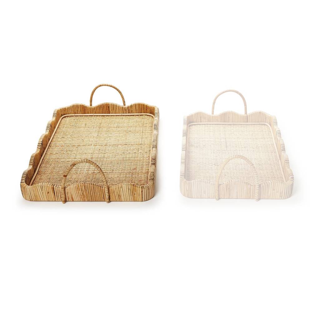 Two's Company Scalloped Edge Trays with Handles
