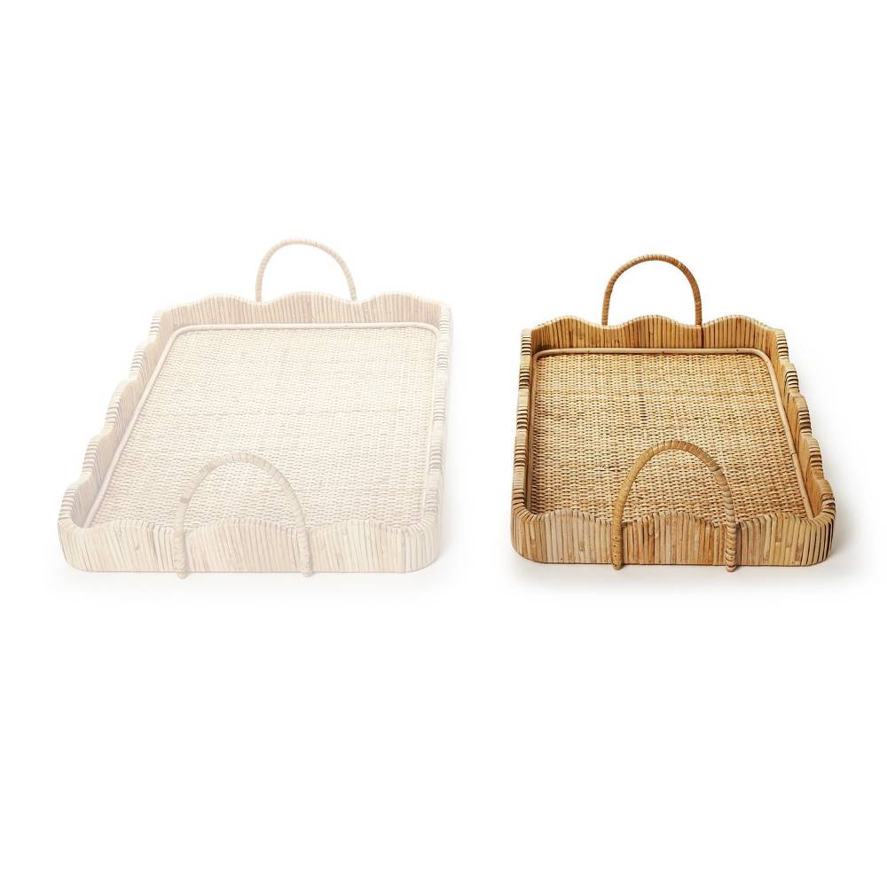 Two's Company Scalloped Edge Trays with Handles