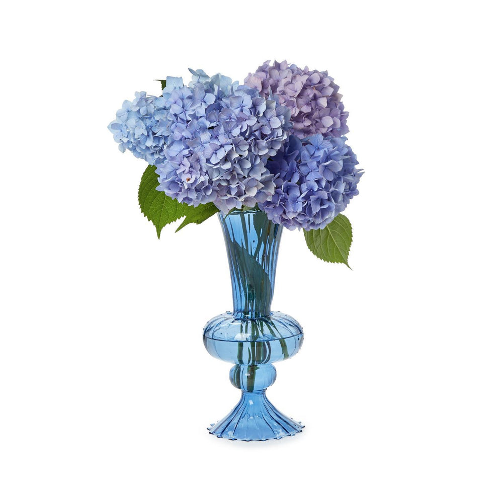 Swirl Hand Blown Glass Fluted Vase - Thumbnail 2