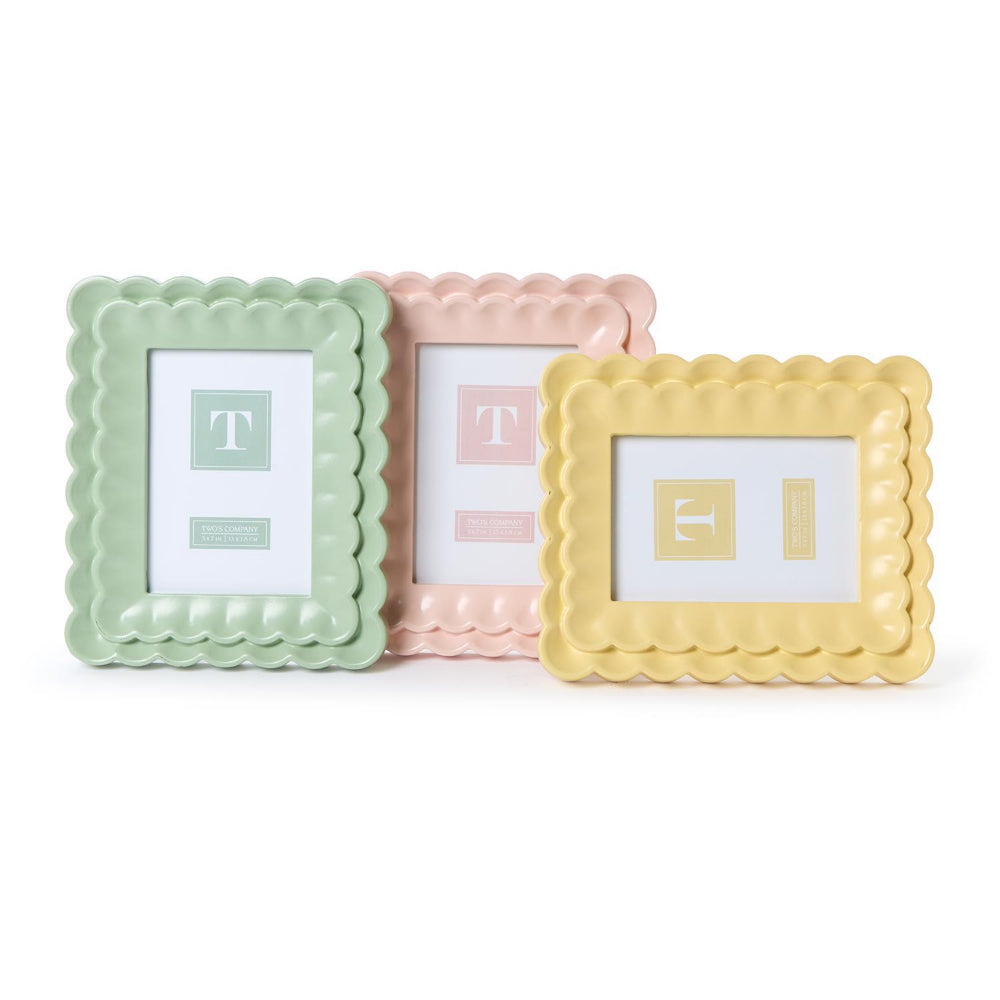 Two's Company Scalloped Wood Frames
