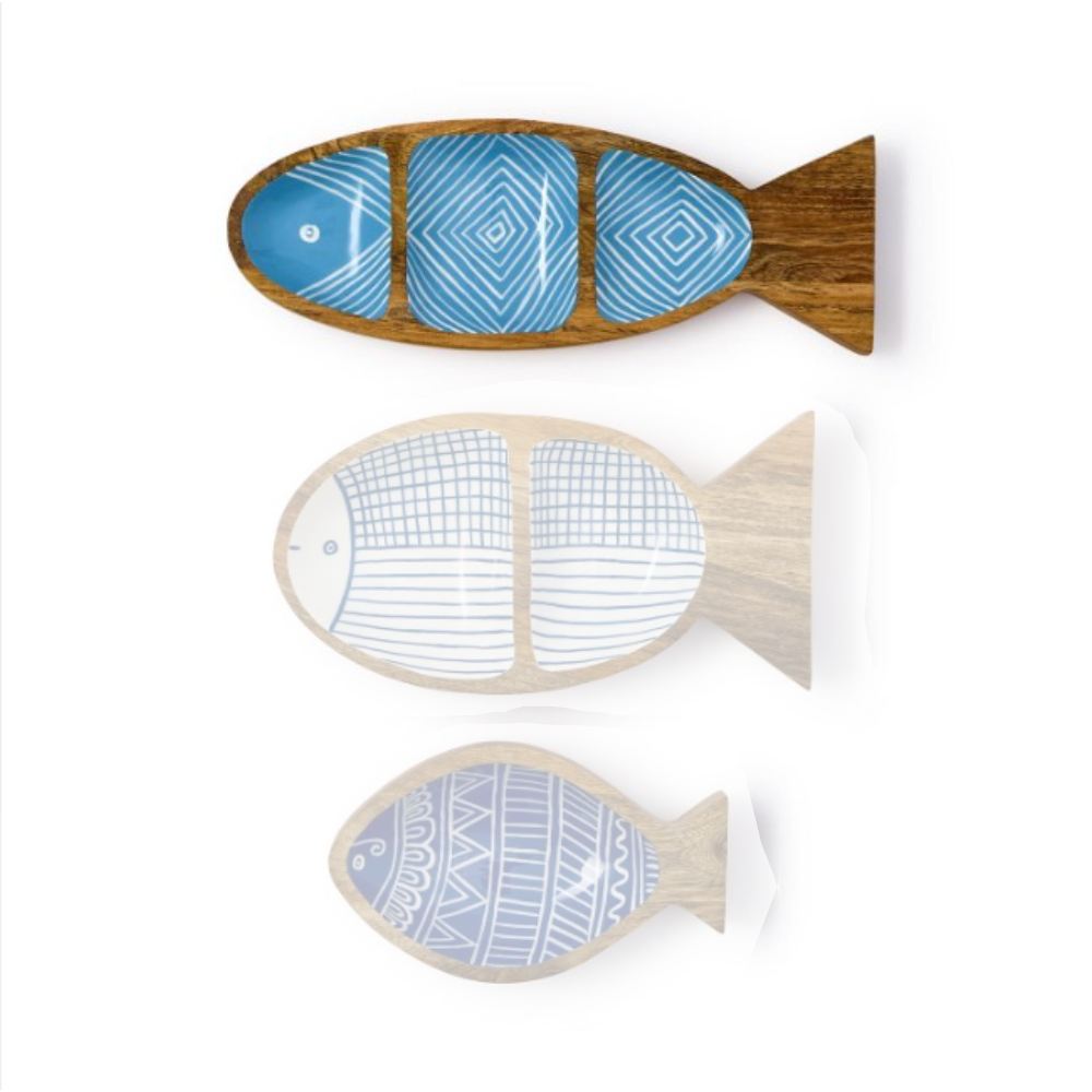 Two's Company Hand-Crafted Fish Trays