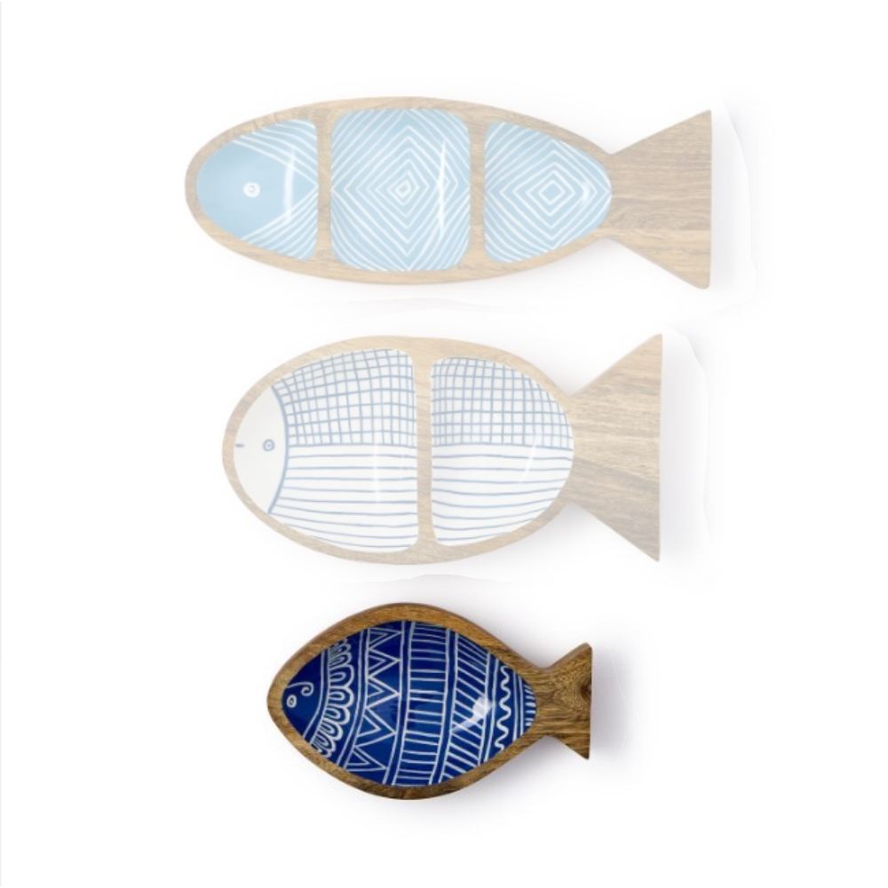 Two's Company Hand-Crafted Fish Trays