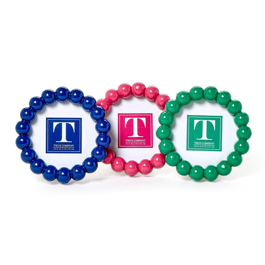 Two's Company 4" x 4"  Round Hobnail Photo Frame