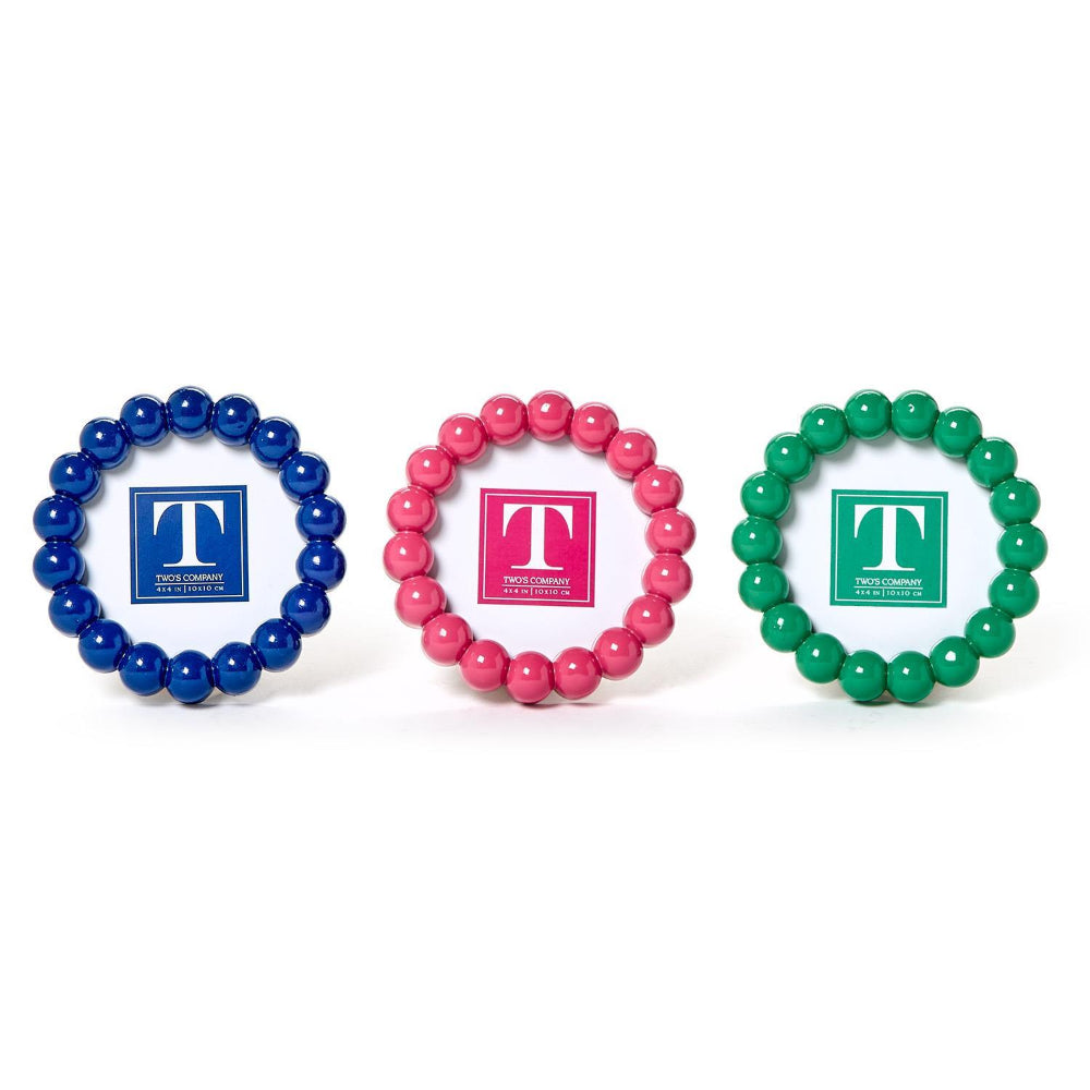 Two's Company 4" x 4"  Round Hobnail Photo Frame