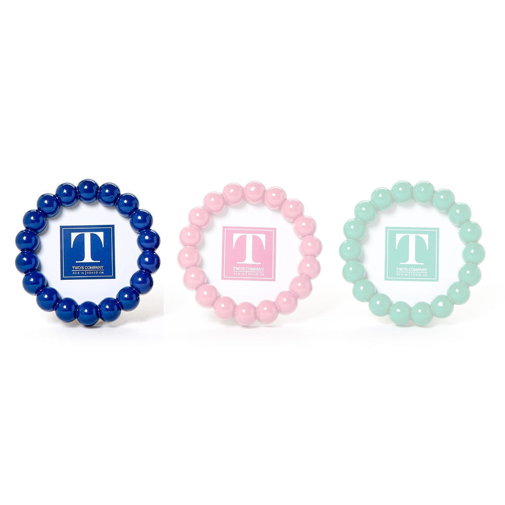 Two's Company 4" x 4"  Round Hobnail Photo Frame