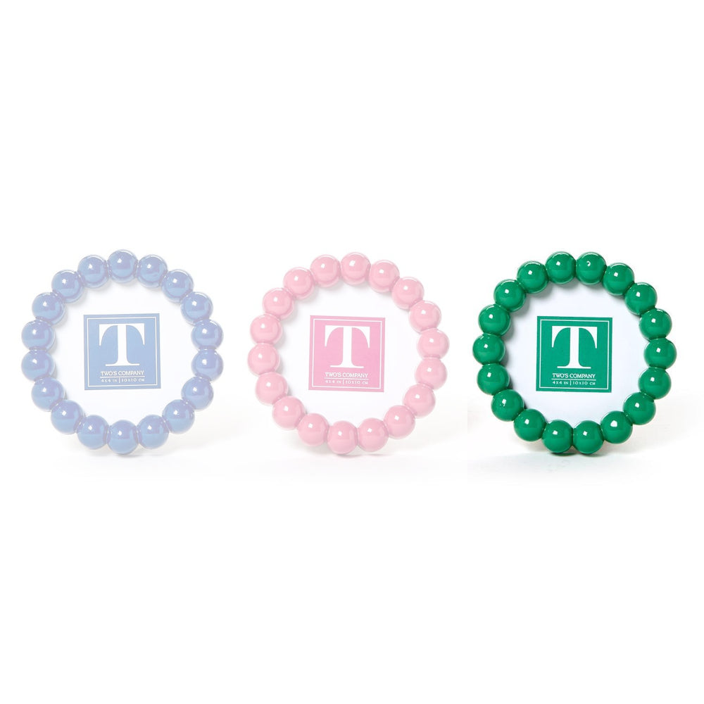 Two's Company 4" x 4"  Round Hobnail Photo Frame