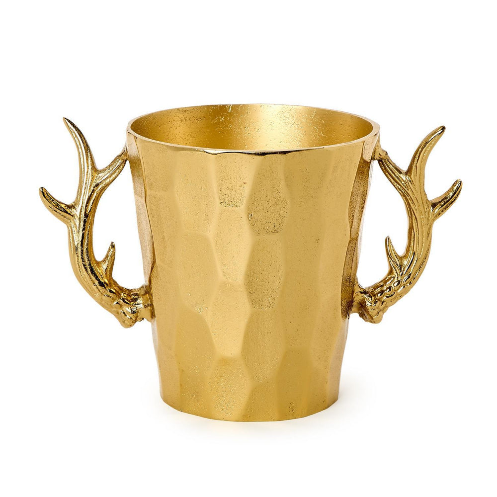 Two's Company Gold Stag Antlers Faceted Ice Bucket / Bottle Chiller