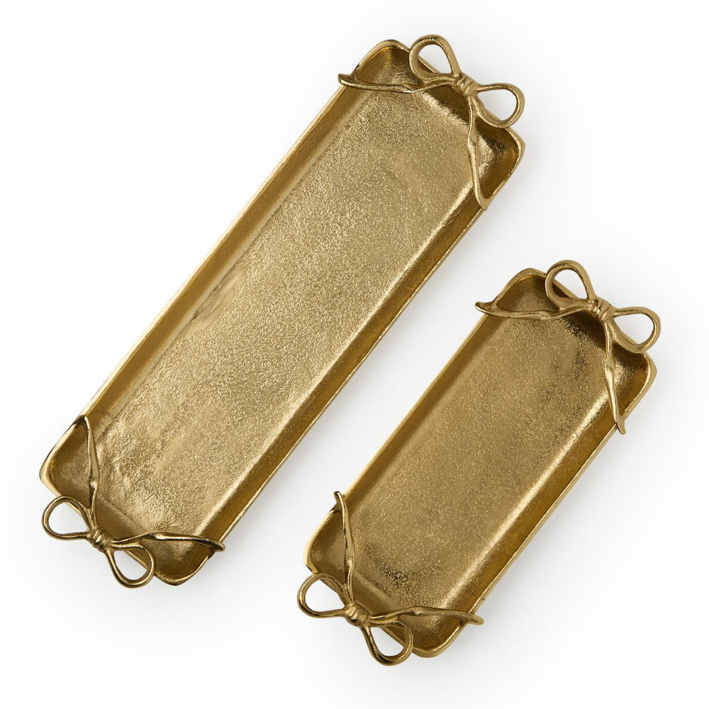 Two's Company Gold Bows Serving Trays