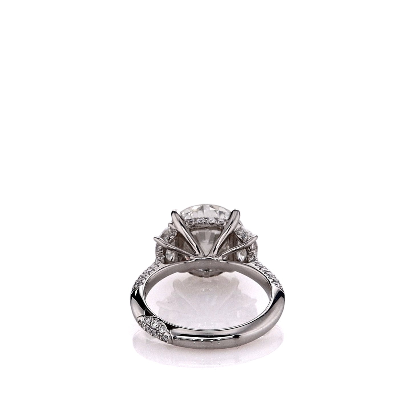 Estate Tacori Platinum 6.18ct Three Stone Center Diamond Engagement Ring