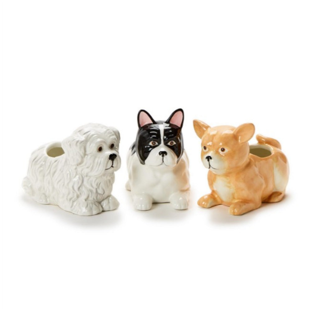 Two's Company Sitting Dog Mini Cachepot