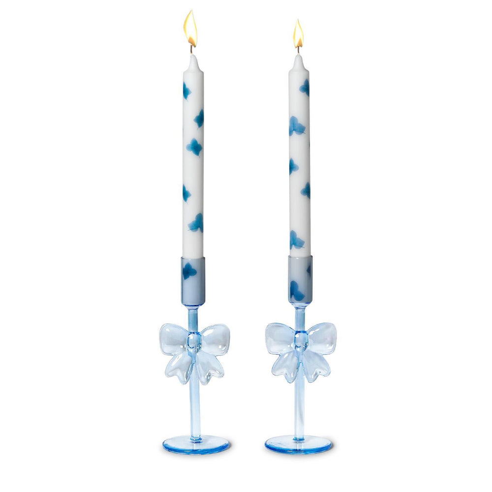 Two's Company Bow Candleholders - Set of 2