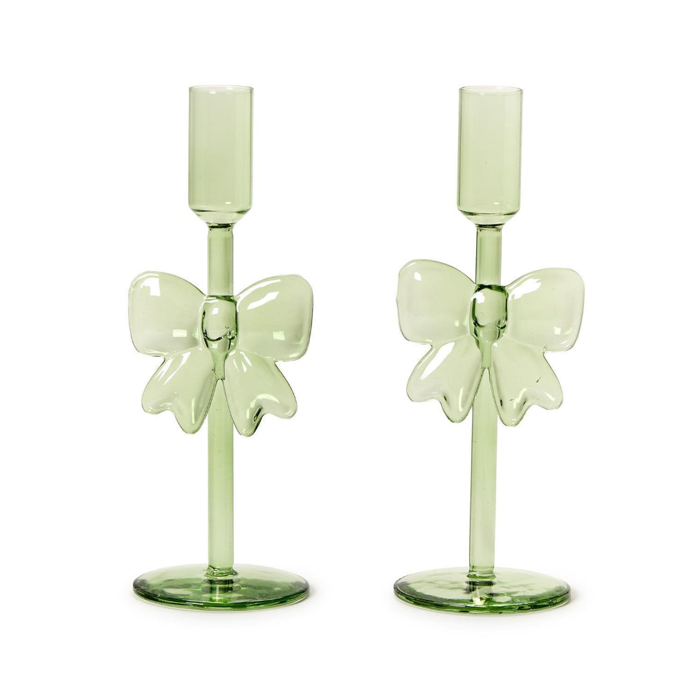 Two's Company Bow Candleholders - Set of 2