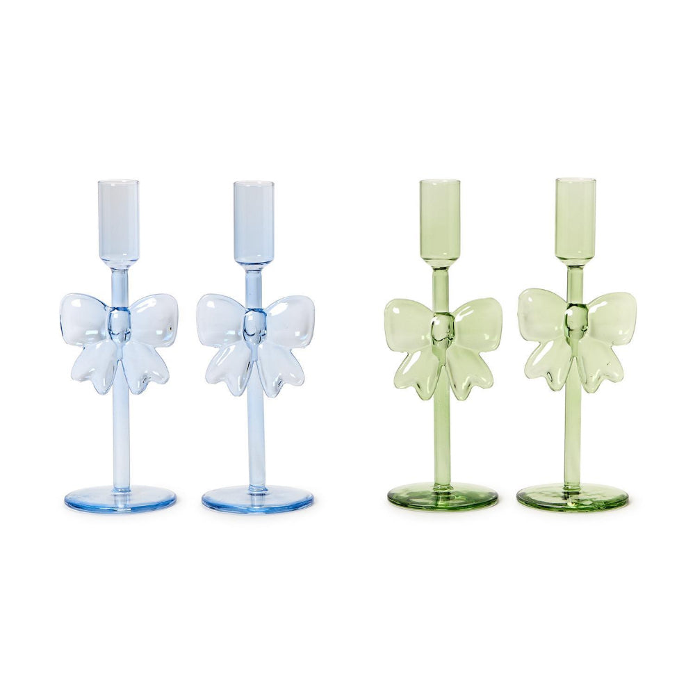 Two's Company Bow Candleholders - Set of 2