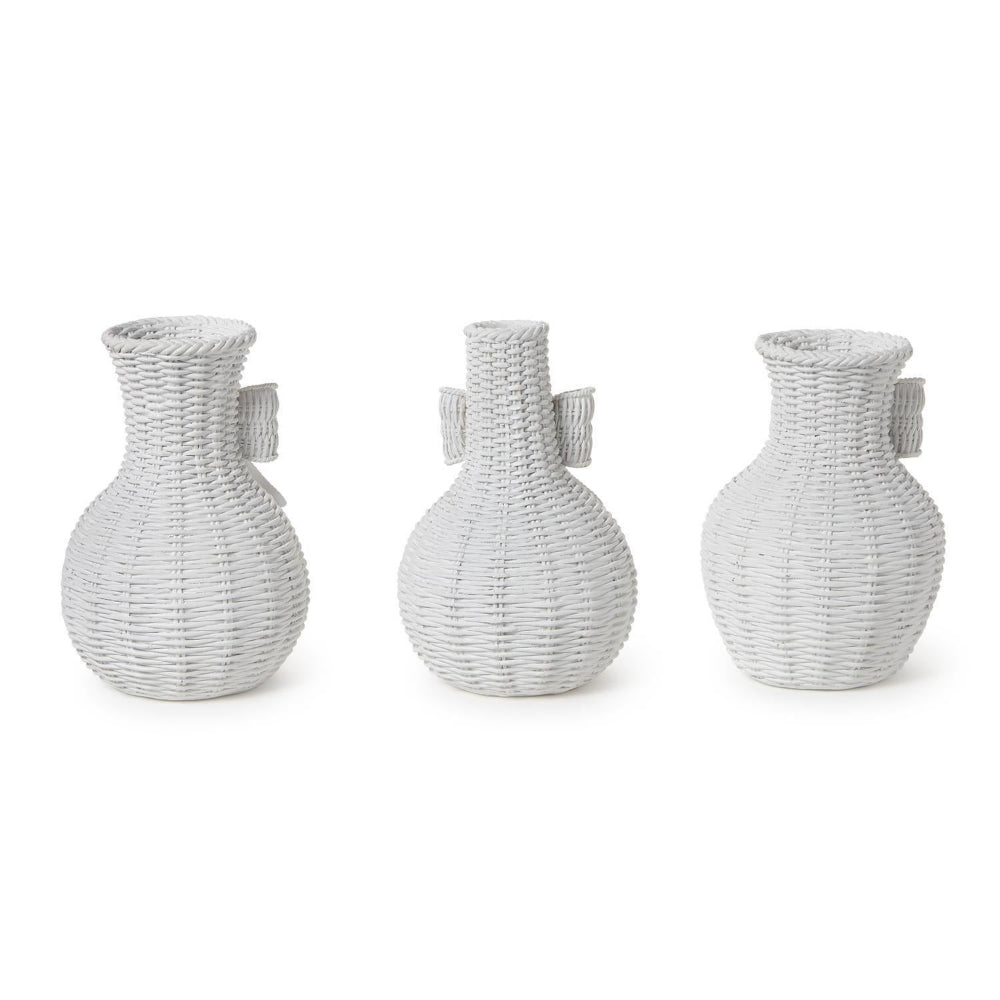 Two's Company Bowed Beauties Basket Weave Vases