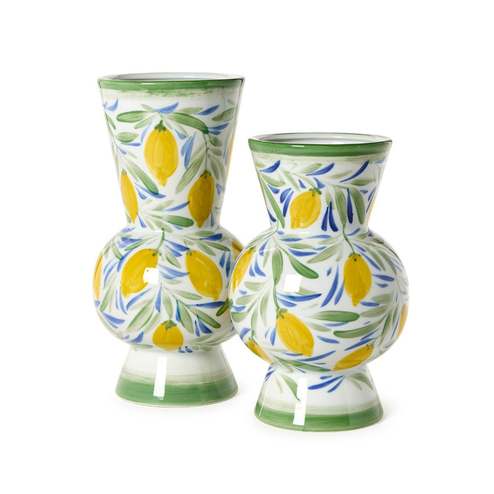 Two's Company Lemon Grove Hand-Painted Vases