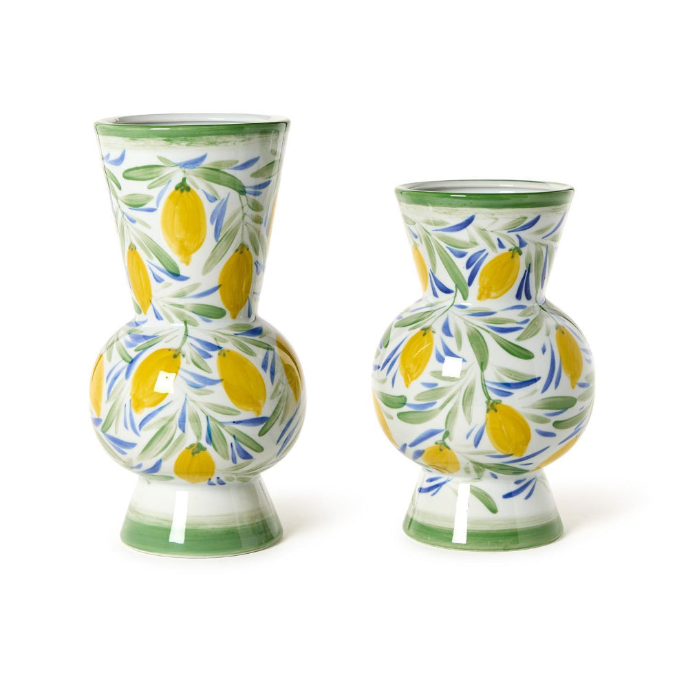 Two's Company Lemon Grove Hand-Painted Vases