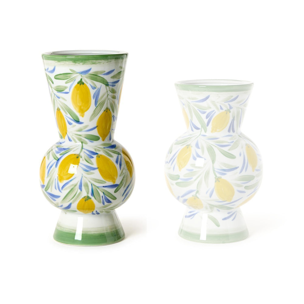 Two's Company Lemon Grove Hand-Painted Vases