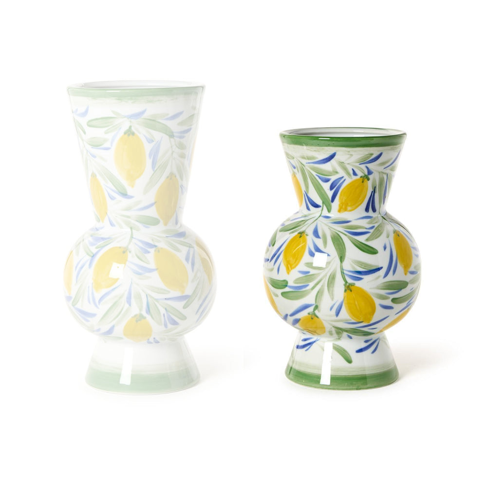 Two's Company Lemon Grove Hand-Painted Vases