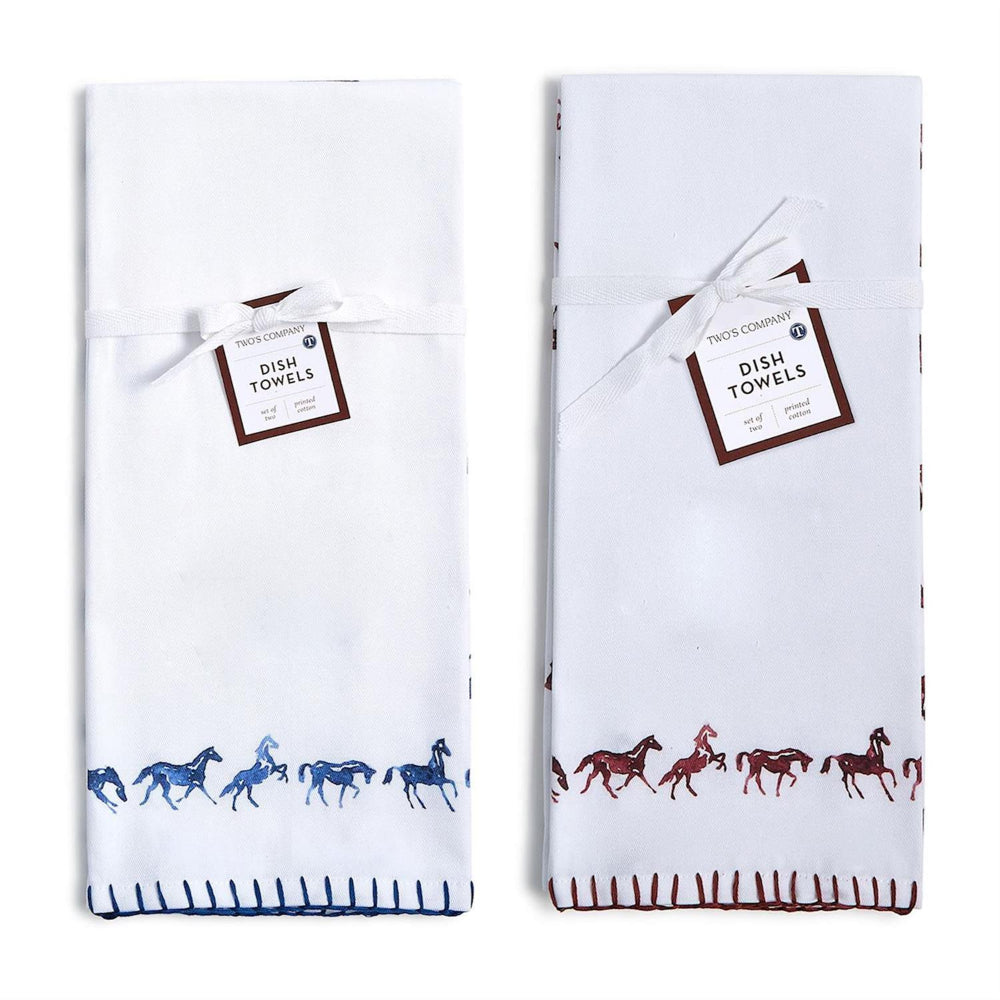 Two's Company Horse Silhouette Dish Towels - Set of 2