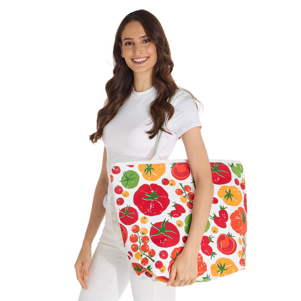 Two's Company Garden Harvest Tomato Print Tote Bag