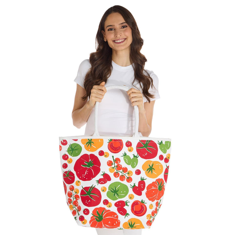 Two's Company Garden Harvest Tomato Print Tote Bag