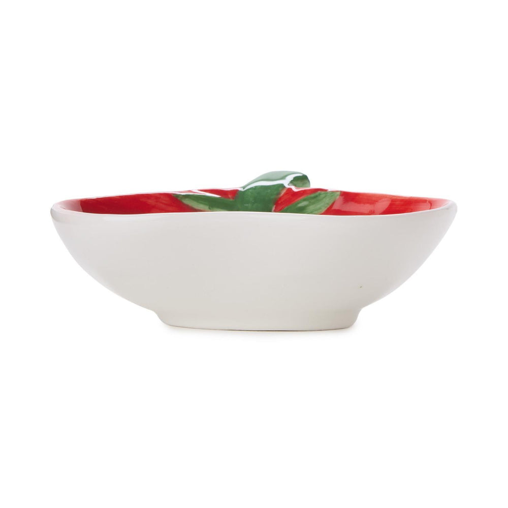 Two's Company Garden Harvest Vegetable Hand-Painted Tidbit Dish