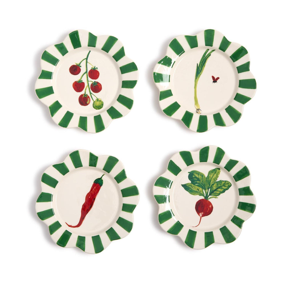 Two's Company Garden Harvest Vegetable Tidbit Plates