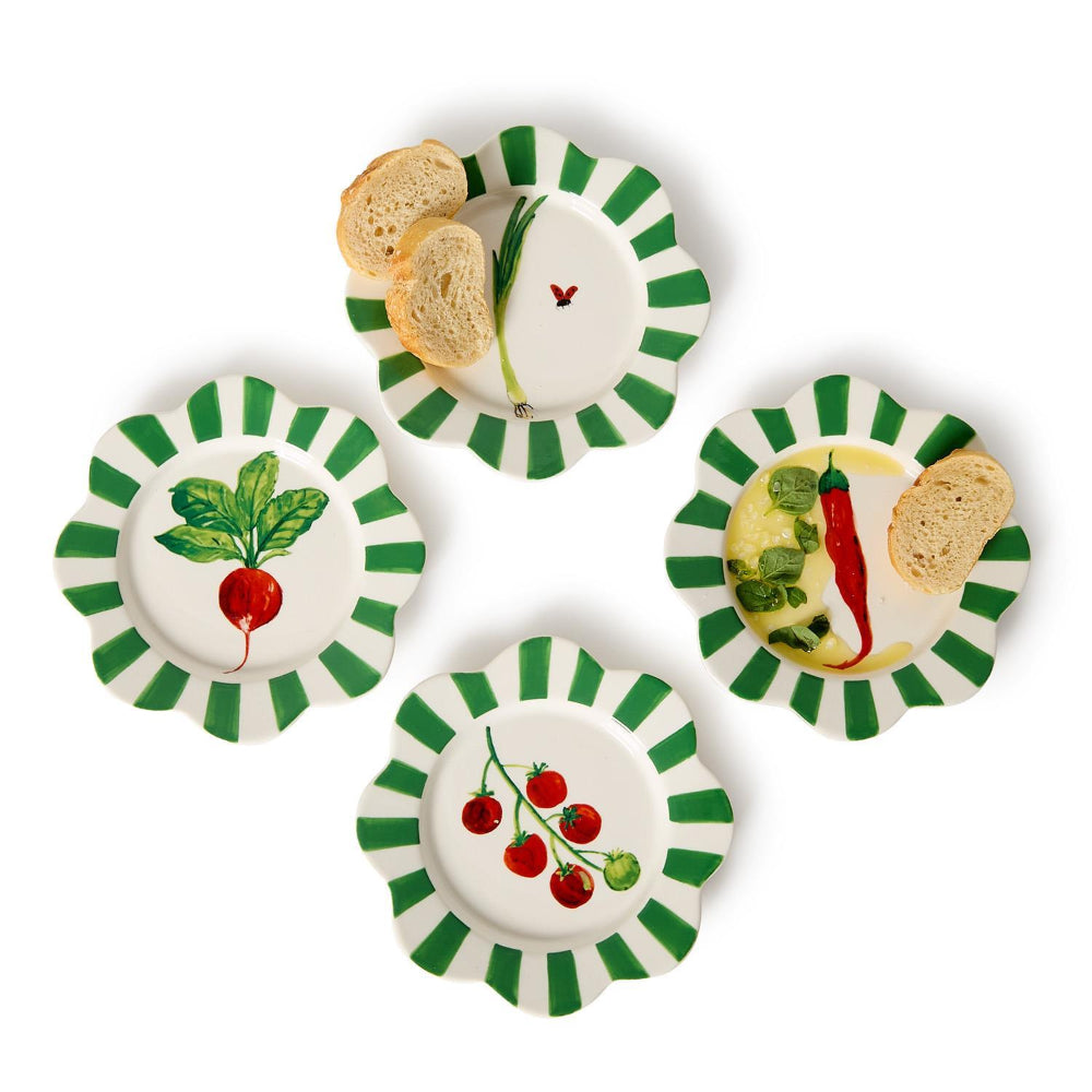 Two's Company Garden Harvest Vegetable Tidbit Plates