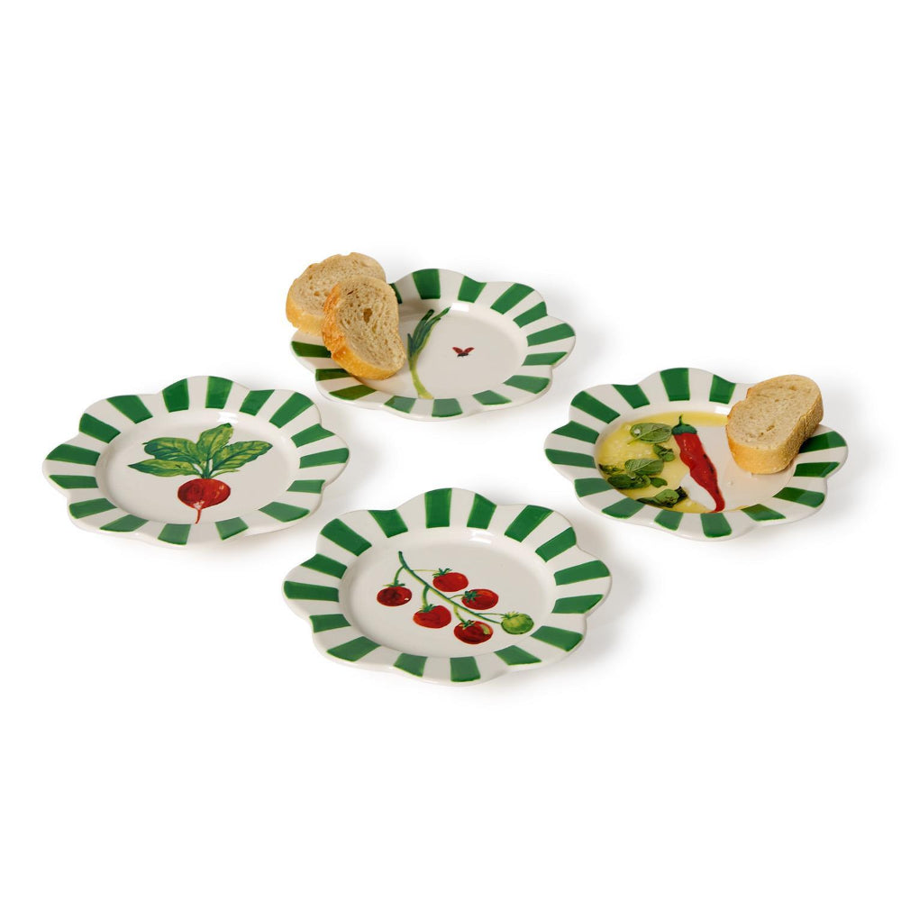 Two's Company Garden Harvest Vegetable Tidbit Plates