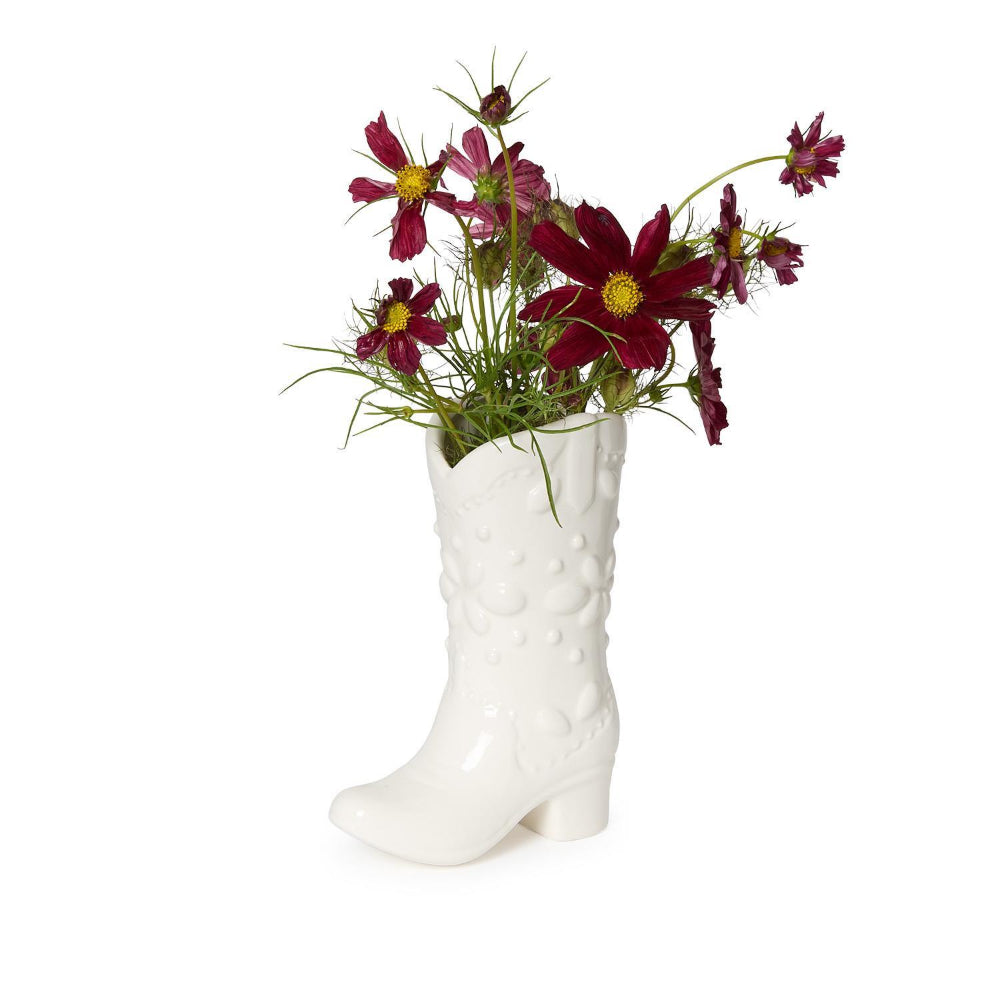 Two's Company Western Cowboy Boot Vase