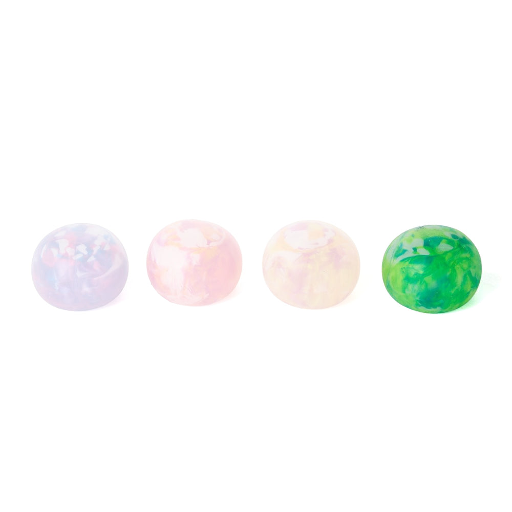  Green marbled stress ball on a white backound.