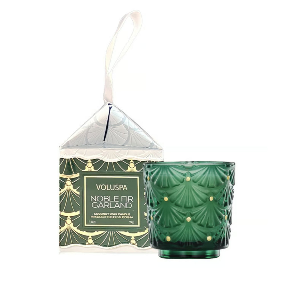 Voluspa Noble Fir Garland 2.5oz Boxed Pedestal Ornament Candle