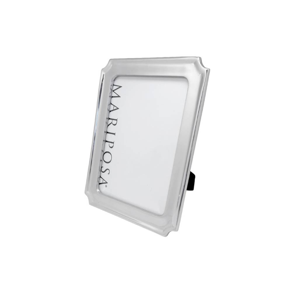 Silver photo frame with 'Mariposa' branding on a white background