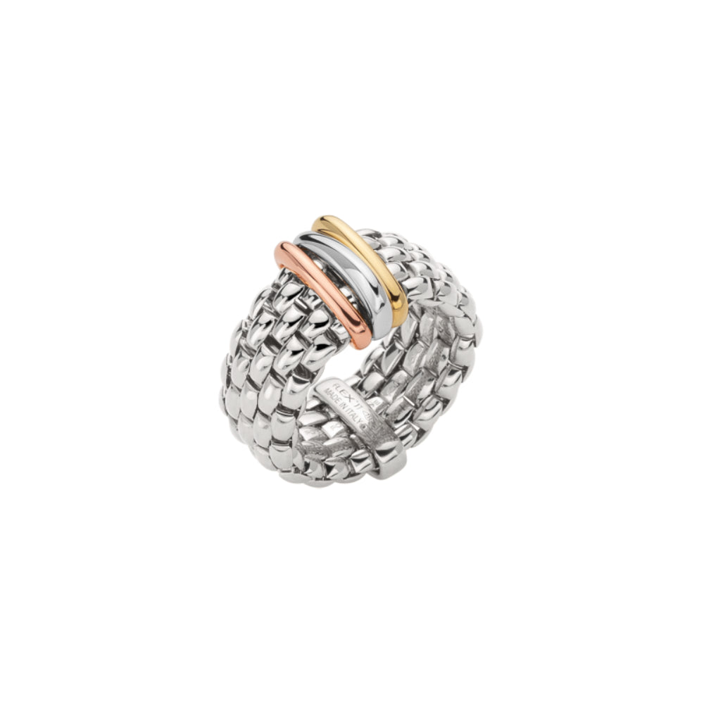 Fope 18k Panorama Tri-Tone Flex'It Ring