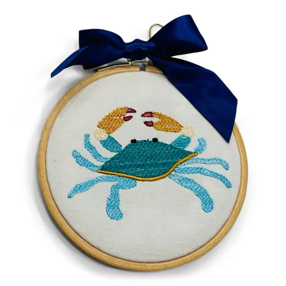 Embroidered Southern Blue Crab Ornament