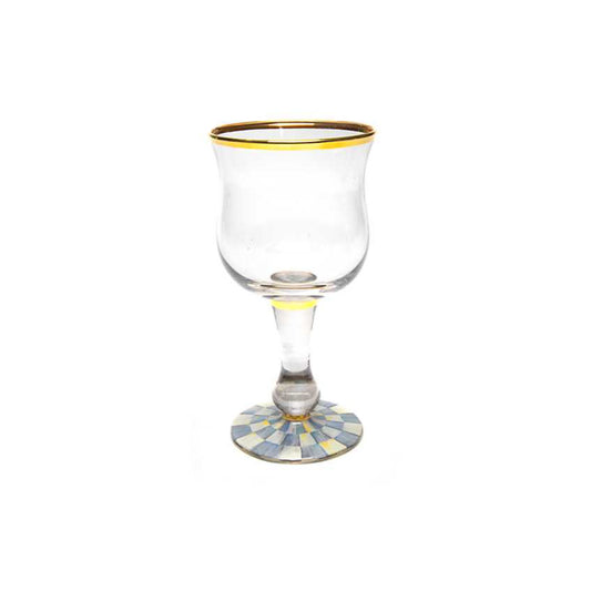 MacKenzie-Childs Sterling Check Wine Glass