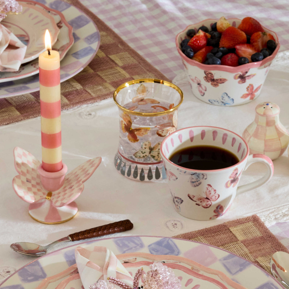 MacKenzie-Childs Butterfly Hill Tumbler Glass - Set of 2