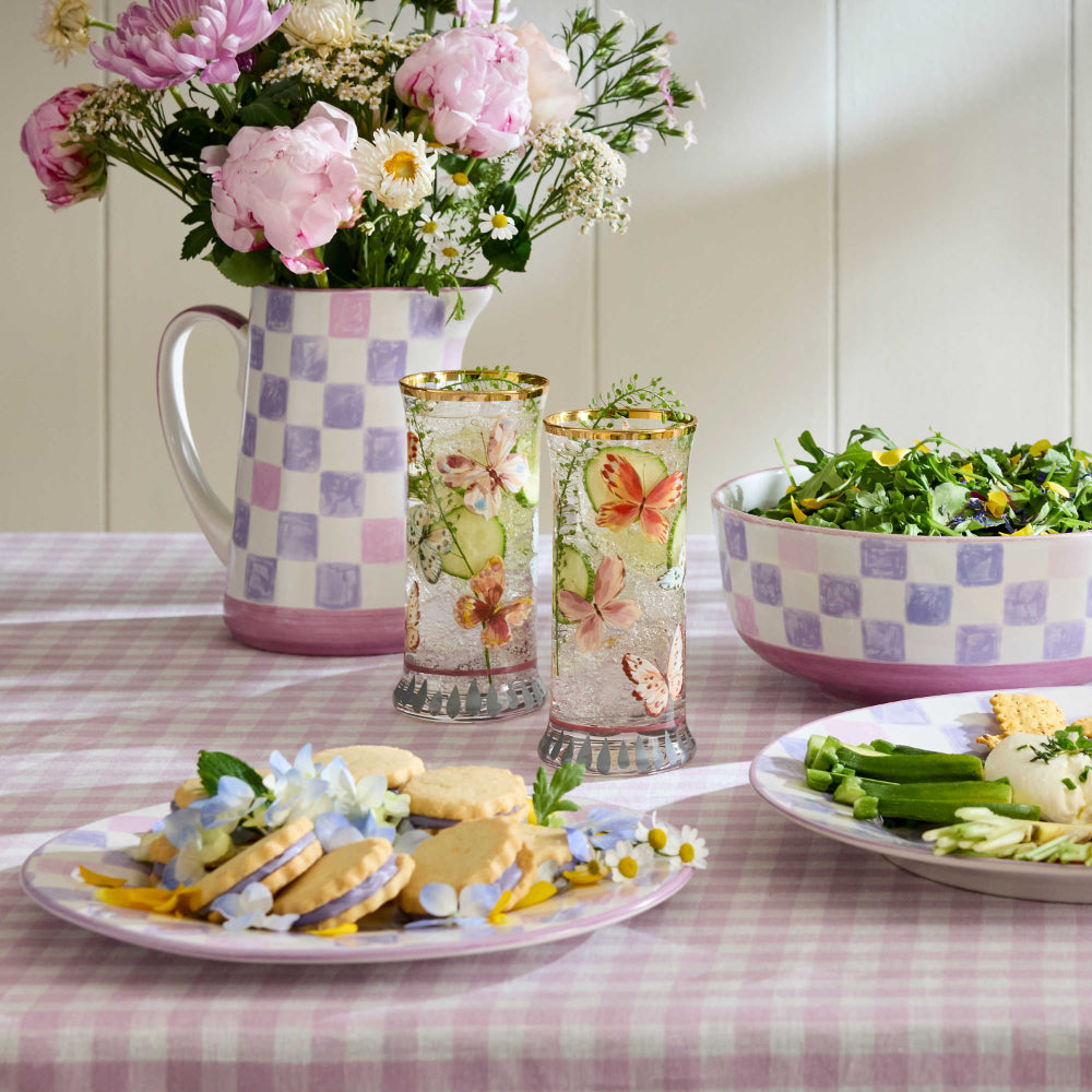 MacKenzie-Childs Butterfly Hill Highball Glass - Set of 2